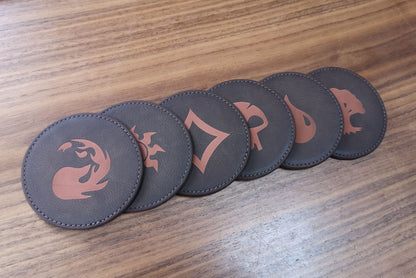 Magic the Gathering - Mana Pool Leather Coasters - Set of 6
