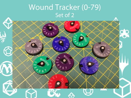 Wound Counter Dials (0-79) Set of 2 - WH40K, Magic the Gathering and Dungeons and Dragons